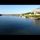 Blick rhôneabwärts. Hier trennt noch die Halbinsel mit dem  Musée des Confluences die Rhône von der Saône